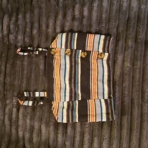 Blue stripped crop top, size xs